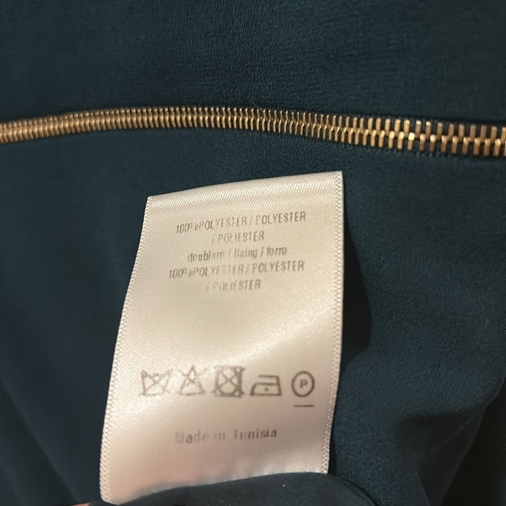 Sandro Paris emerald green Dress - size 2 - zip detail - cap sleeve. - Picture 5 of 7